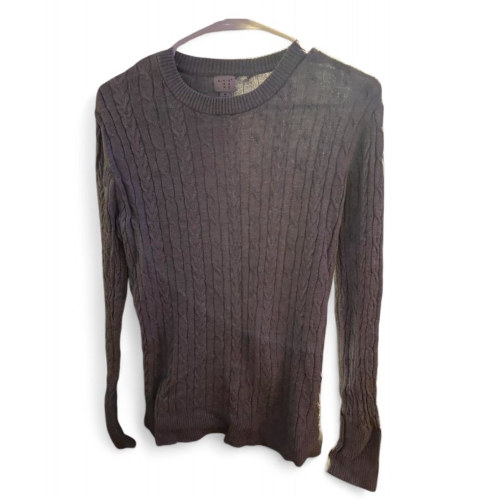 Women’s A New Day Grey Cable Crewneck Pullover Sweater